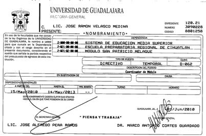 Nombramiento Coordinador.